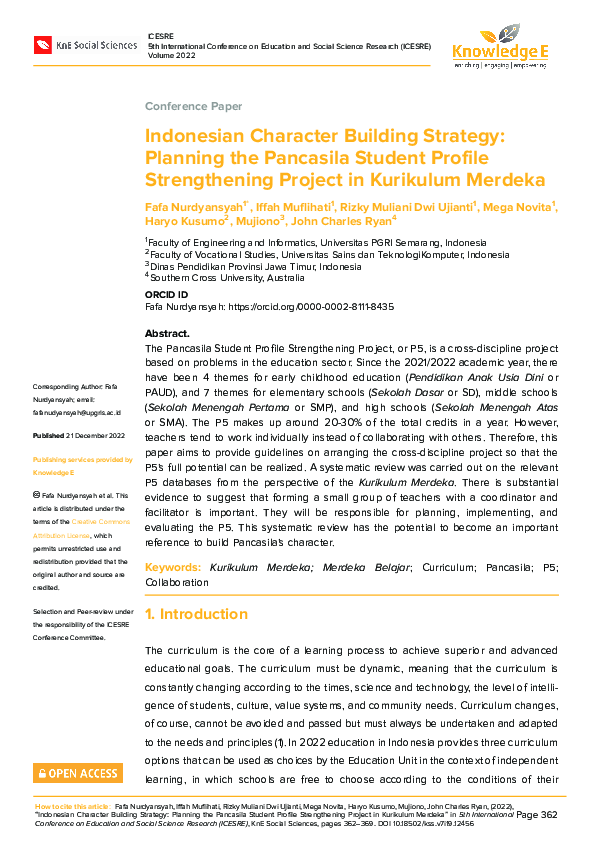 (PDF) Indonesian Character Building Strategy: Planning the Pancasila ...