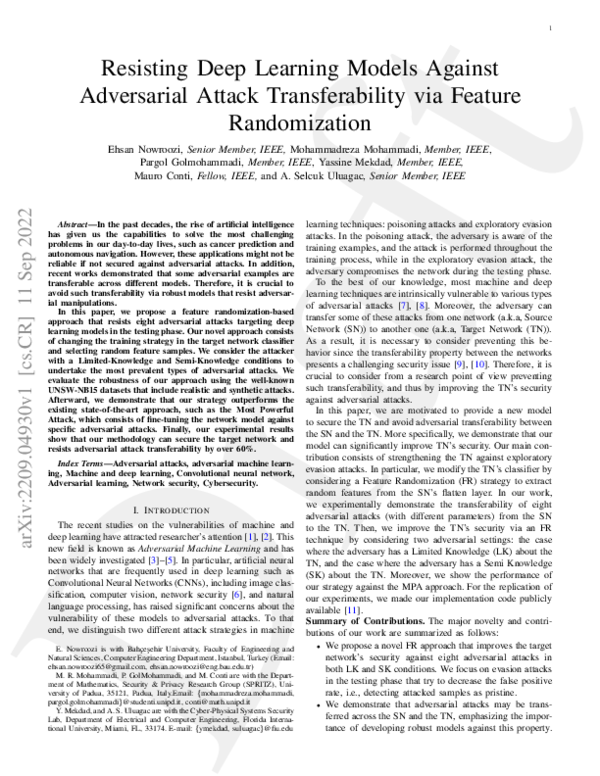 (PDF) Resisting Deep Learning Models Against Adversarial Attack ...