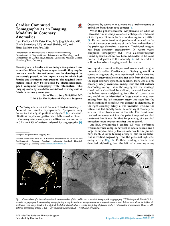 (PDF) Cardiac Computed Tomography as an Imaging Modality in Coronary ...