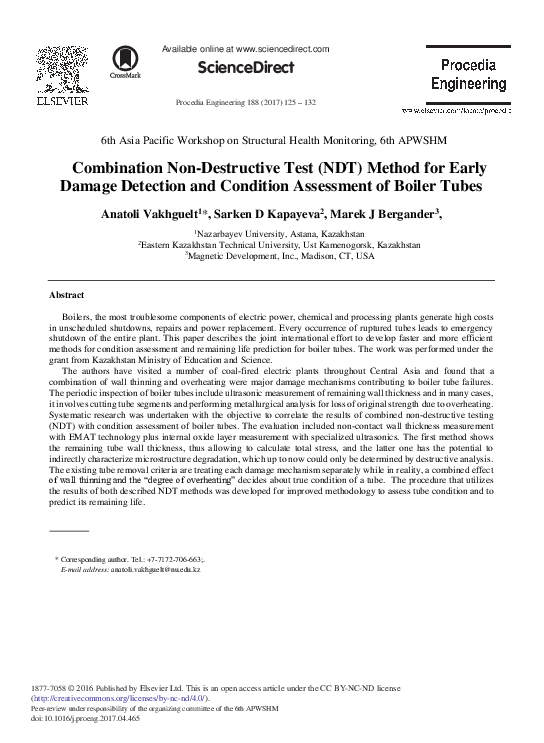 (PDF) Combination Non-Destructive Test (NDT) Method for Early Damage ...