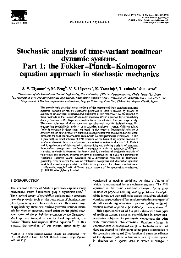 (PDF) Stochastic analysis of time-variant nonlinear dynamic systems ...