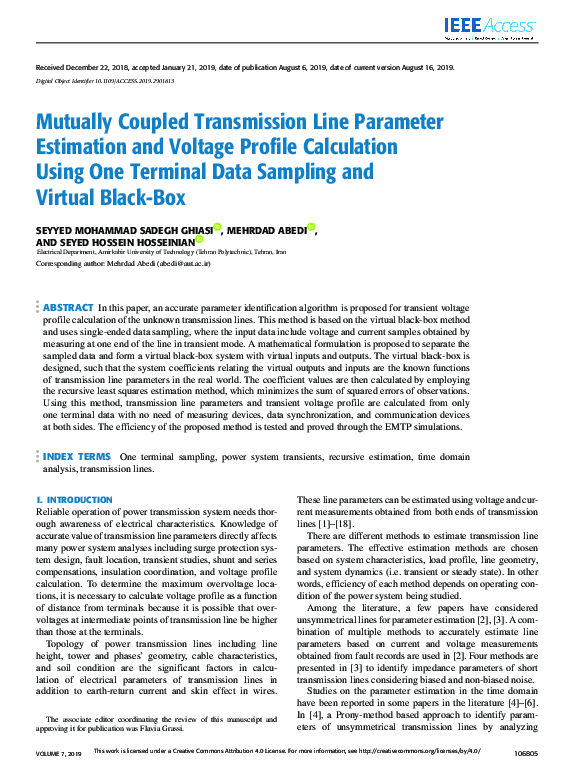 (PDF) Mutually Coupled Transmission Line Parameter Estimation and ...