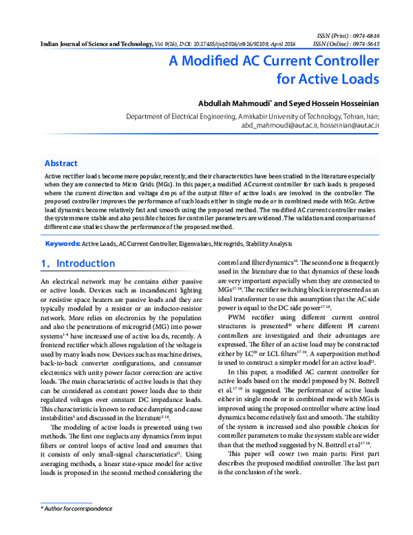 (PDF) A Modified AC Current Controller for Active Loads