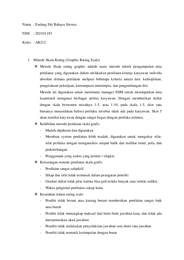 Pdf Metode Skala Rating Graphic Rating Scale Endang Sitorus Pdf Metode Skala Rating Graphic Rating Scale Endang Sitorus