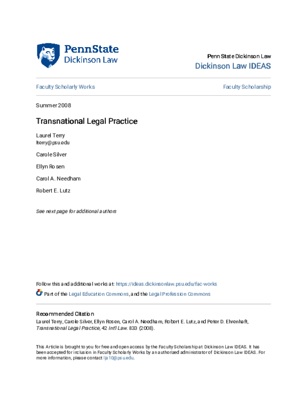 Pdf Transnational Legal Practice Pdf Transnational Legal Practice