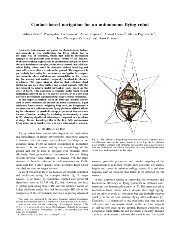 (PDF) Contact-based navigation for an autonomous flying robot