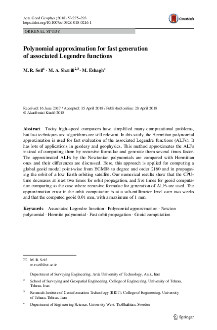 (PDF) Polynomial approximation for fast generation of associated ...
