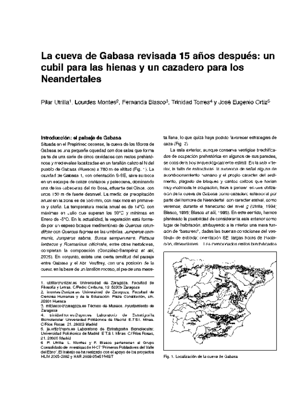 (PDF) La cueva de Gabasa revisada 15 años después: un cubil para las ...