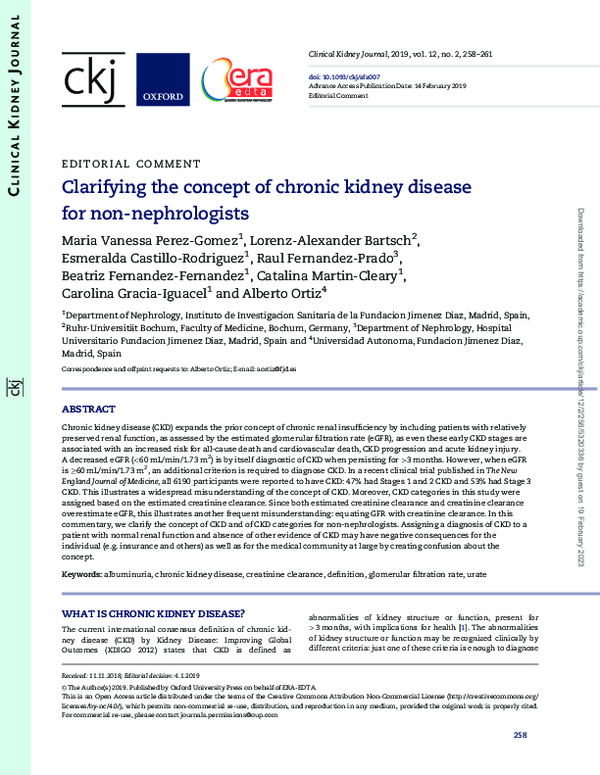 (PDF) Clarifying the concept of chronic kidney disease for non ...