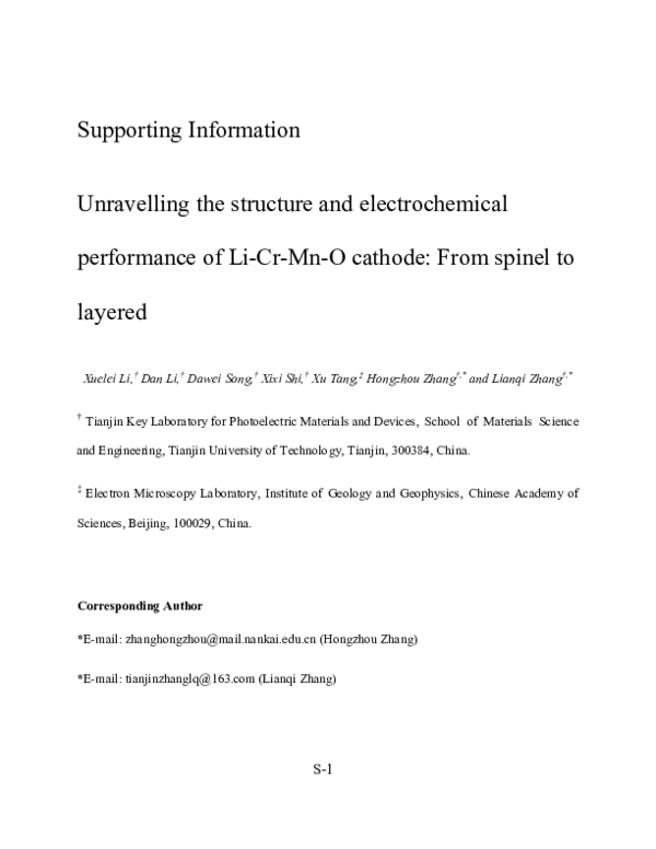 (PDF) Unravelling the Structure and Electrochemical Performance of Li ...