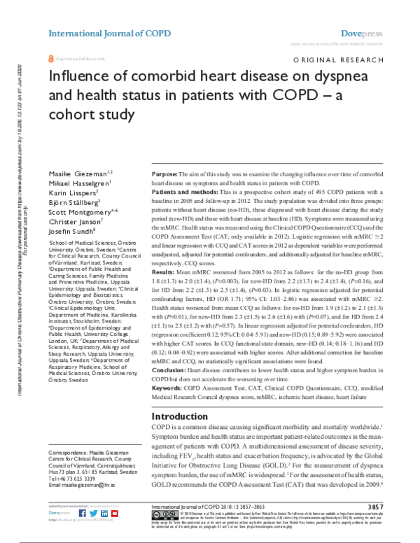 (PDF) Influence of comorbid heart disease on dyspnea and health status ...