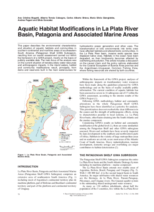 (PDF) Aquatic Habitat Modifications in La Plata River Basin, Patagonia ...