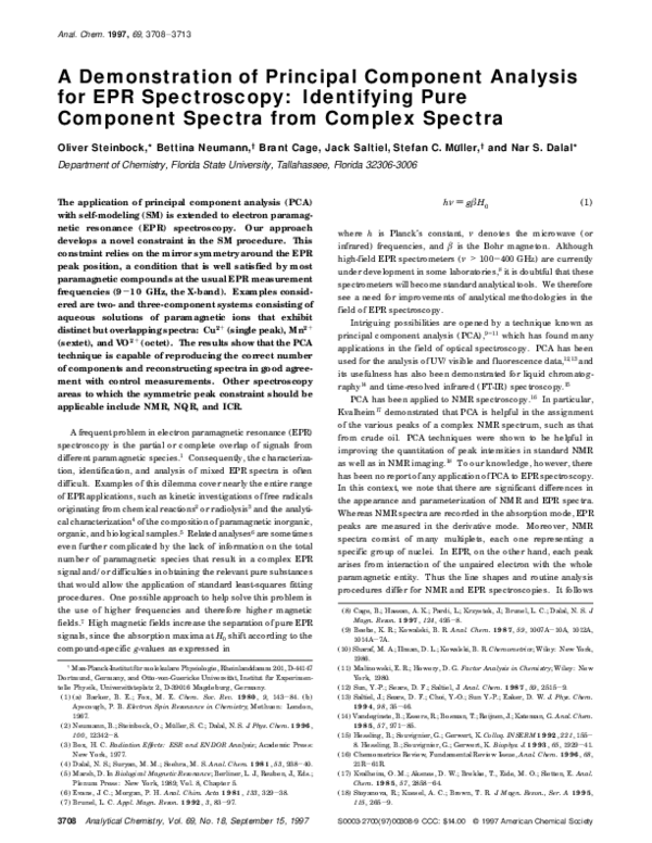 (PDF) A Demonstration of Principal Component Analysis for EPR ...