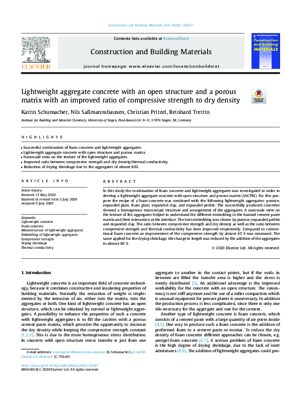 (PDF) Lightweight aggregate concrete with an open structure and a ...