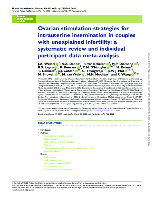 (PDF) Ovarian stimulation strategies for intrauterine insemination in ...