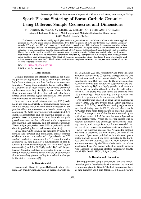 (PDF) Spark Plasma Sintering of Boron Carbide Ceramics Using Different ...