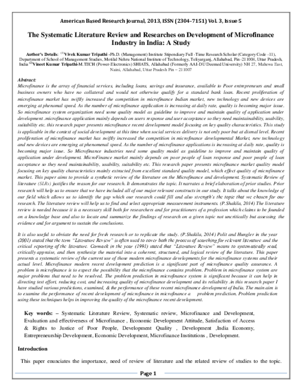 (PDF) The Systematic Literature Review and Researches on Development of