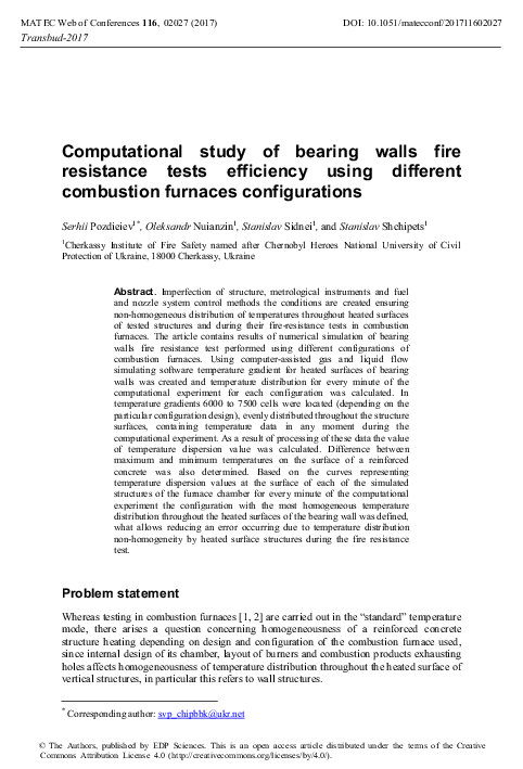 (PDF) Computational study of bearing walls fire resistance tests ...
