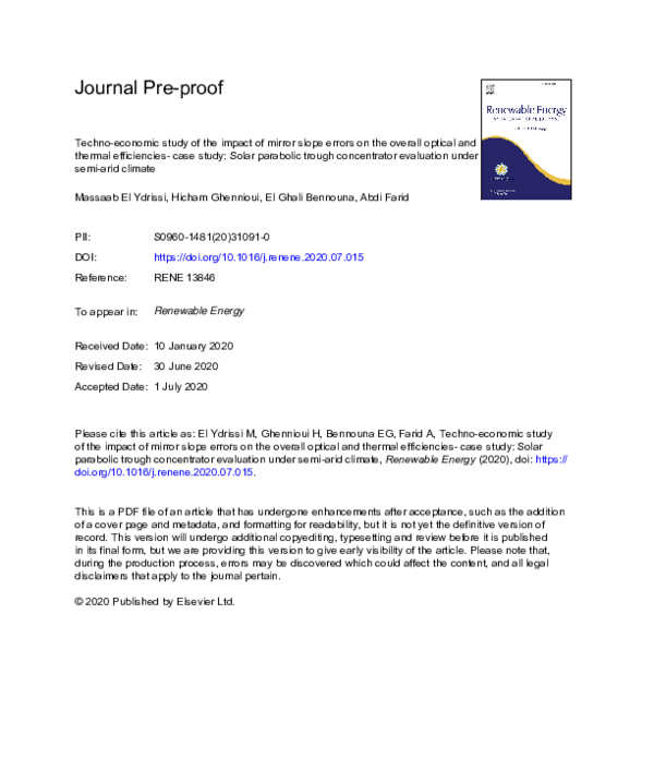 (PDF) Techno-economic study of the impact of mirror slope errors on the ...