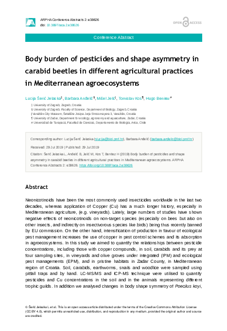 (PDF) Body burden of pesticides and shape asymmetry in carabid beetles ...