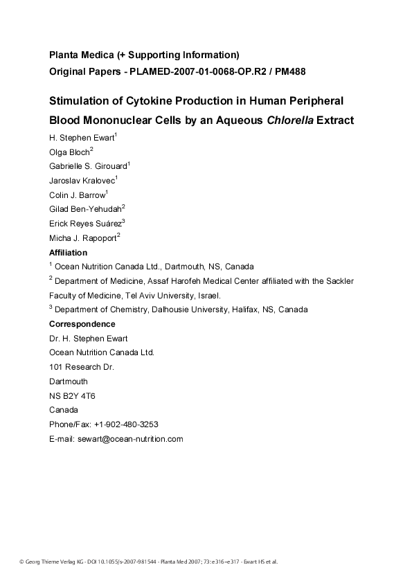 (PDF) Stimulation of Cytokine Production in Human Peripheral Blood ...