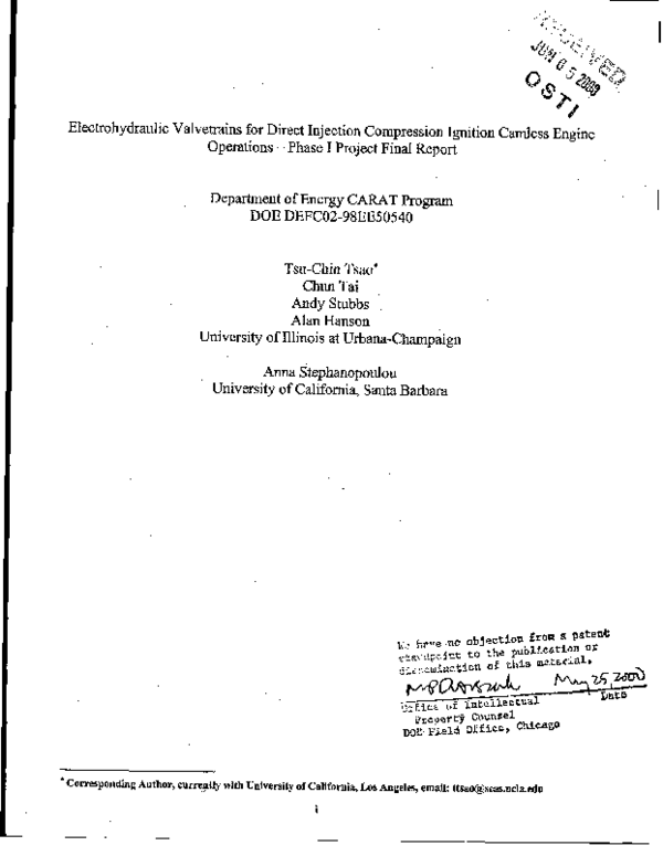(PDF) Electrohydraulic Valve-trains for Direct Injection Compression ...