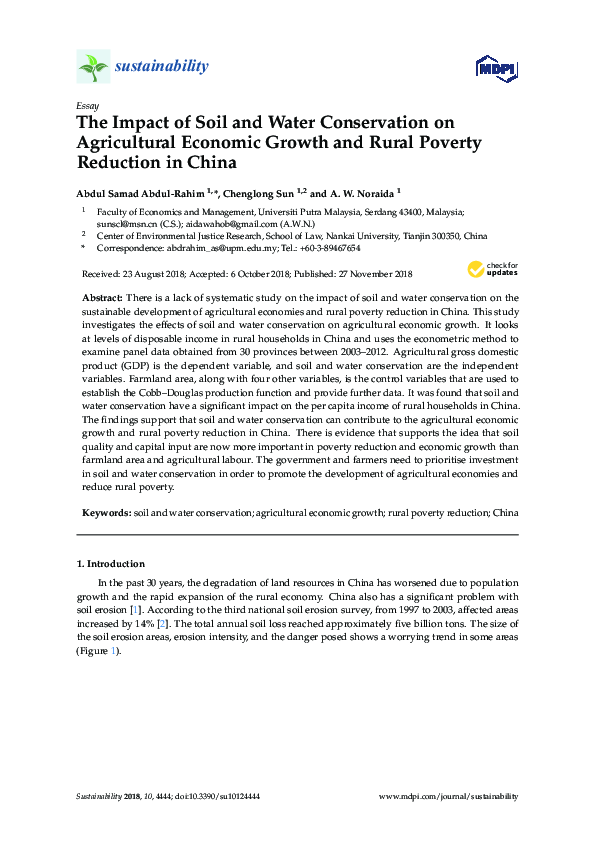 (PDF) The Impact of Soil and Water Conservation on Agricultural ...