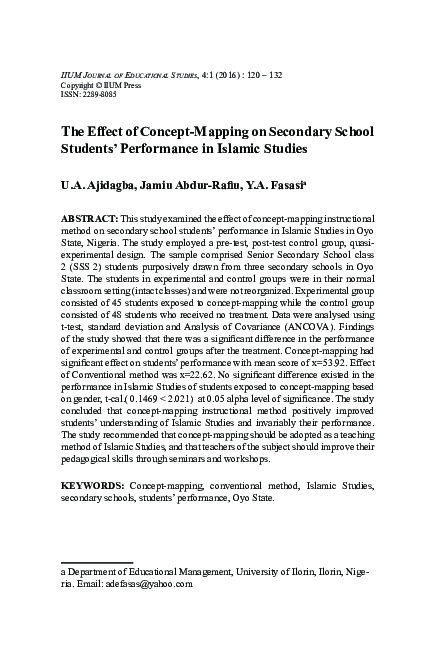 (PDF) The Effect of Concept-Mapping on Secondary School Students ...