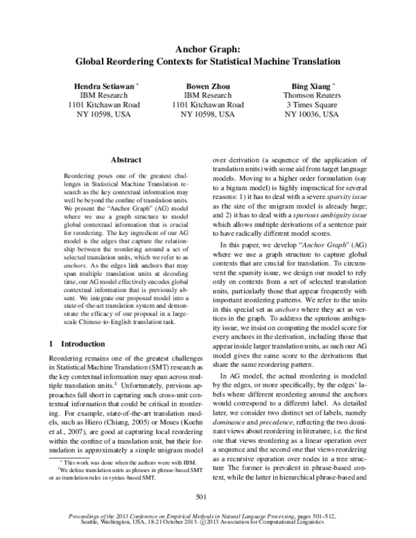 (PDF) Anchor Graph: Global Reordering Contexts for Statistical Machine ...