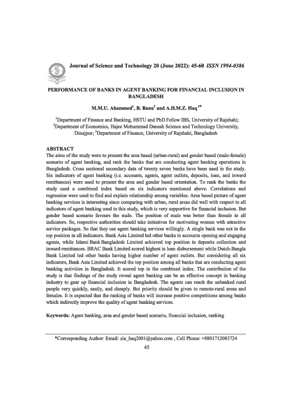 (PDF) Performance of Banks in Agent Banking for Financial Inclusion in ...