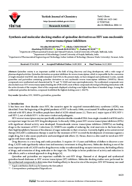 (PDF) Synthesis and molecular docking studies of quinoline derivatives ...