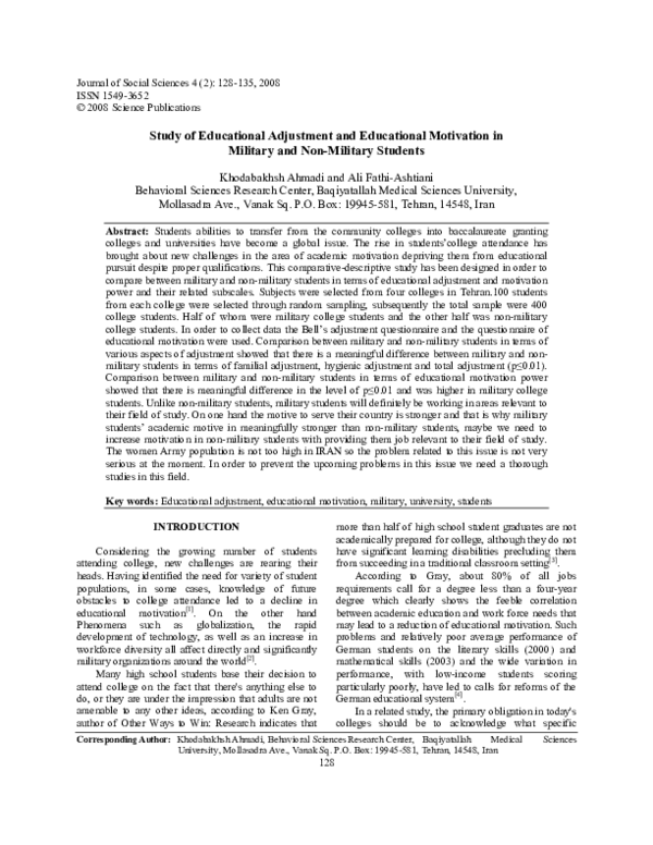 (PDF) Study of Educational Adjustment and Educational Motivation in ...