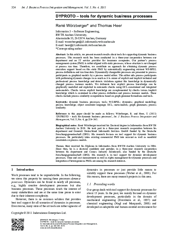(PDF) DYPROTO â tools for dynamic business processes