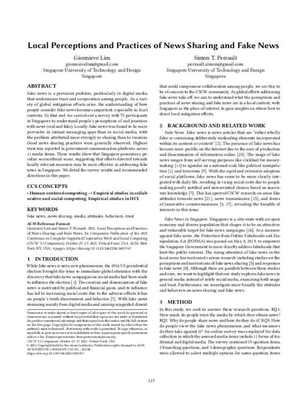 (PDF) Local Perceptions and Practices of News Sharing and Fake News