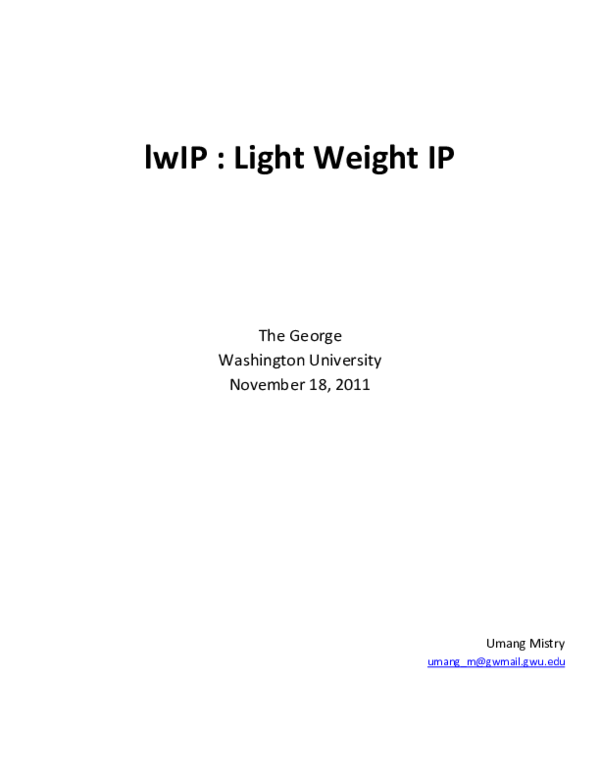 (PDF) lwIP : Light Weight IP