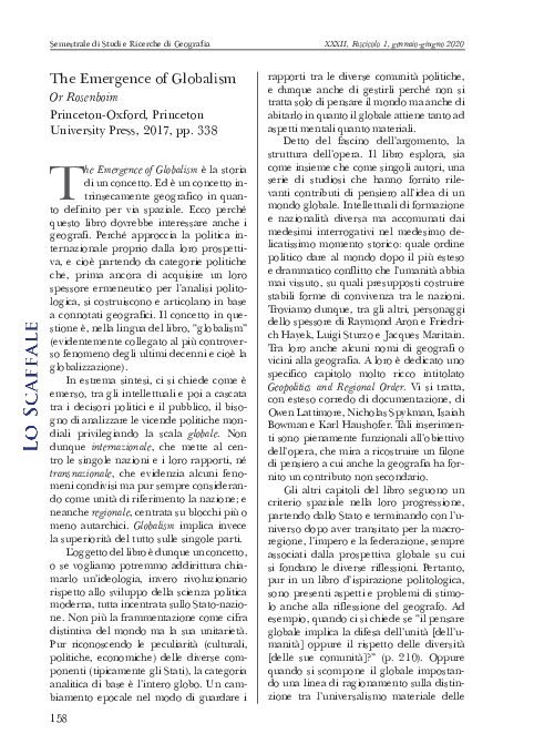 (PDF) The Emergence of Globalism