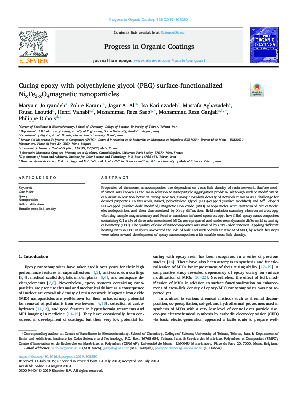 (PDF) Curing epoxy with polyethylene glycol (PEG) surface ...