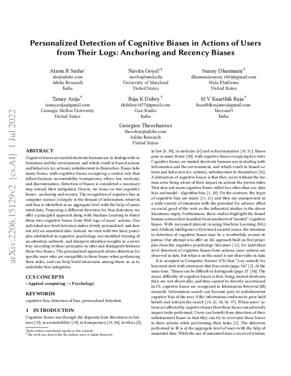 (PDF) Personalized Detection of Cognitive Biases in Actions of Users ...