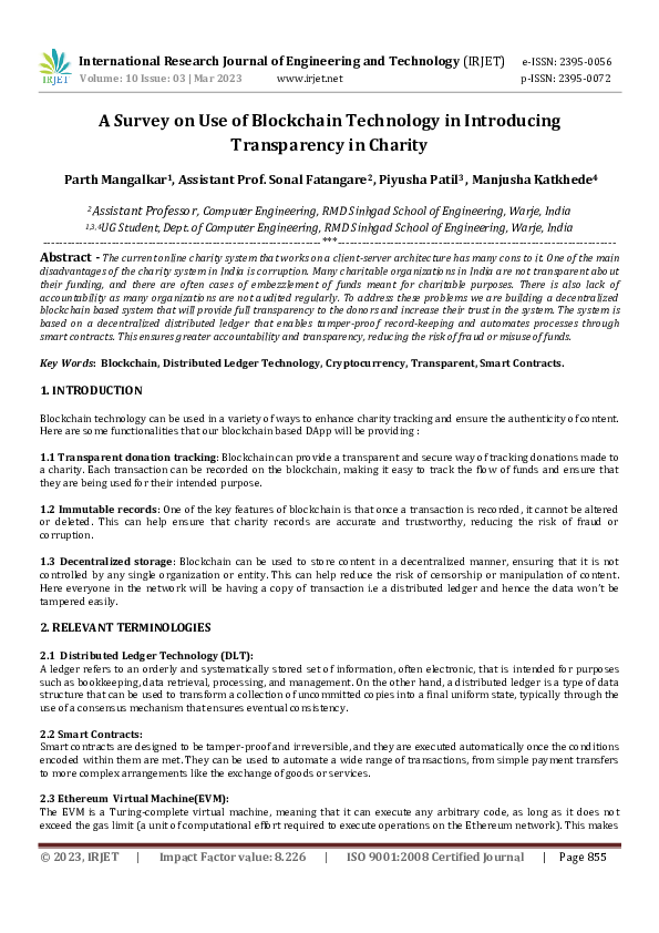 (PDF) A Survey on Use of Blockchain Technology in Introducing ...