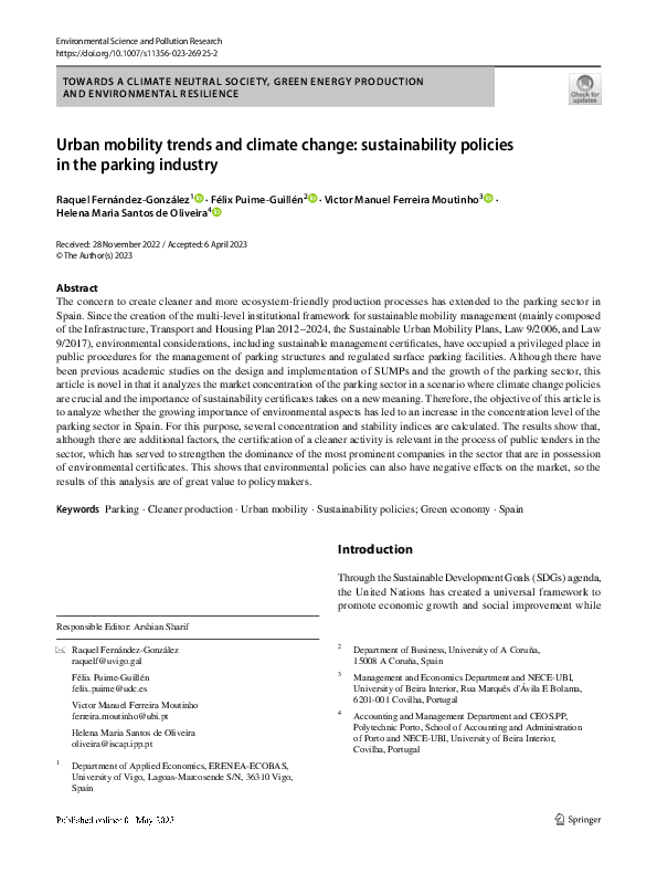 (PDF) Urban mobility trends and climate change: sustainability policies ...