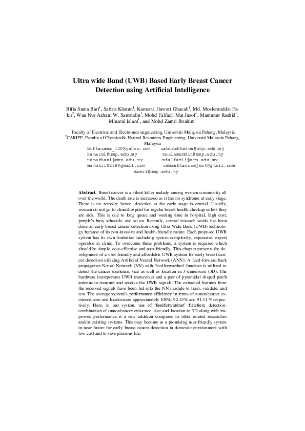 (PDF) Ultra Wide Band (UWB) Based Early Breast Cancer Detection Using ...