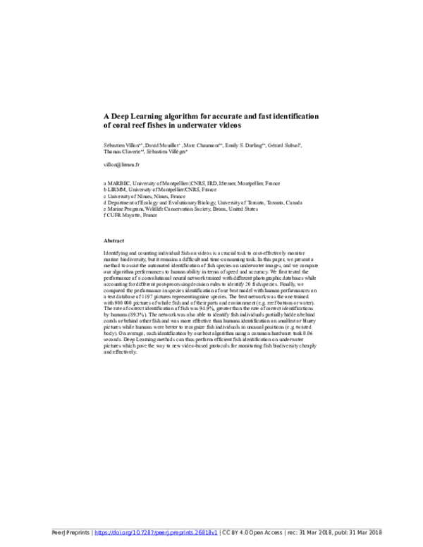 (PDF) A Deep Learning algorithm for accurate and fast identification of ...