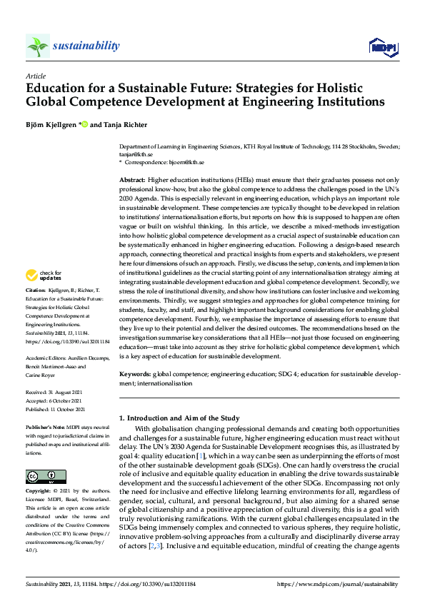 (PDF) Education for a Sustainable Future: Strategies for Holistic ...