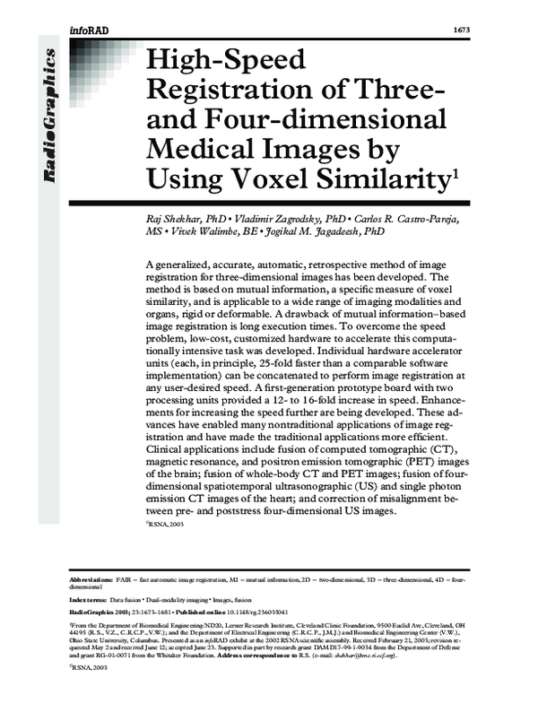 (PDF) High-Speed Registration of Three- and Four-dimensional Medical ...