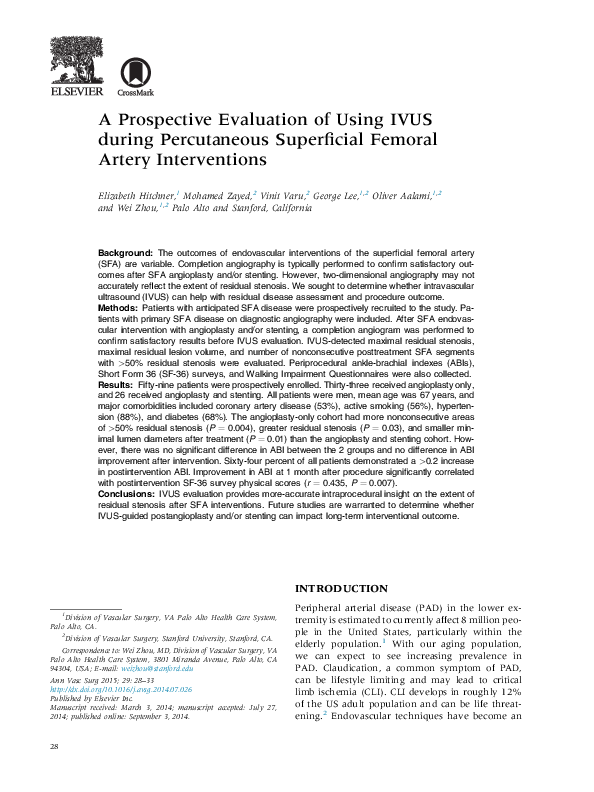 (PDF) A Prospective Evaluation of Using IVUS during Percutaneous ...