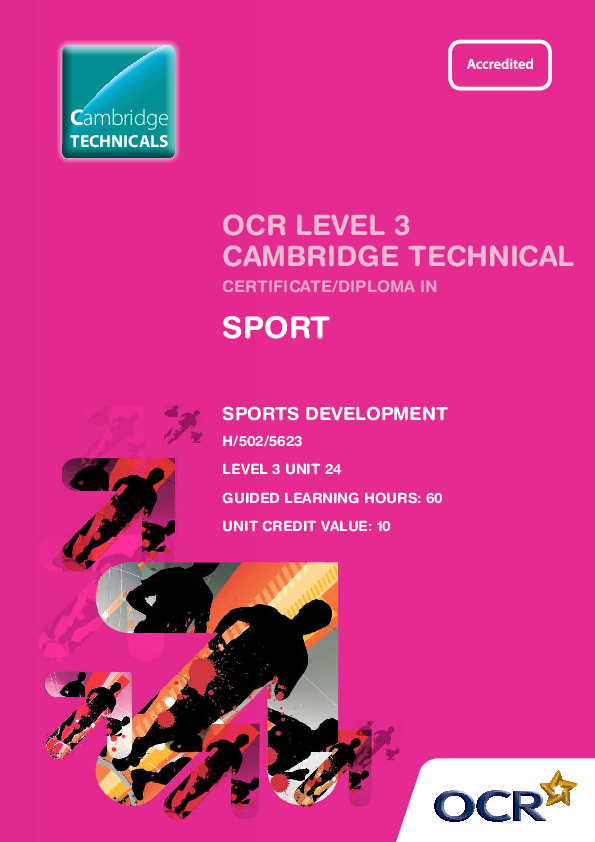 (PDF) OCR LeveL 3 CAMBRIDGe TeCHNICAL CeRTIFICATe/DIPLOMA IN SPORT