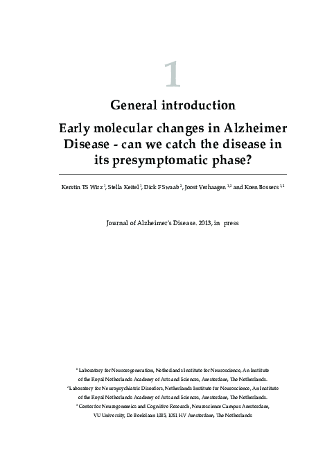 (PDF) Early molecular changes in Alzheimer disease: can we catch the ...