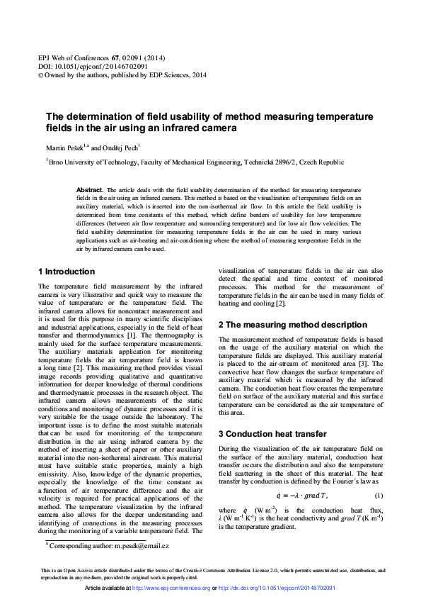 (PDF) The determination of field usability of method measuring ...