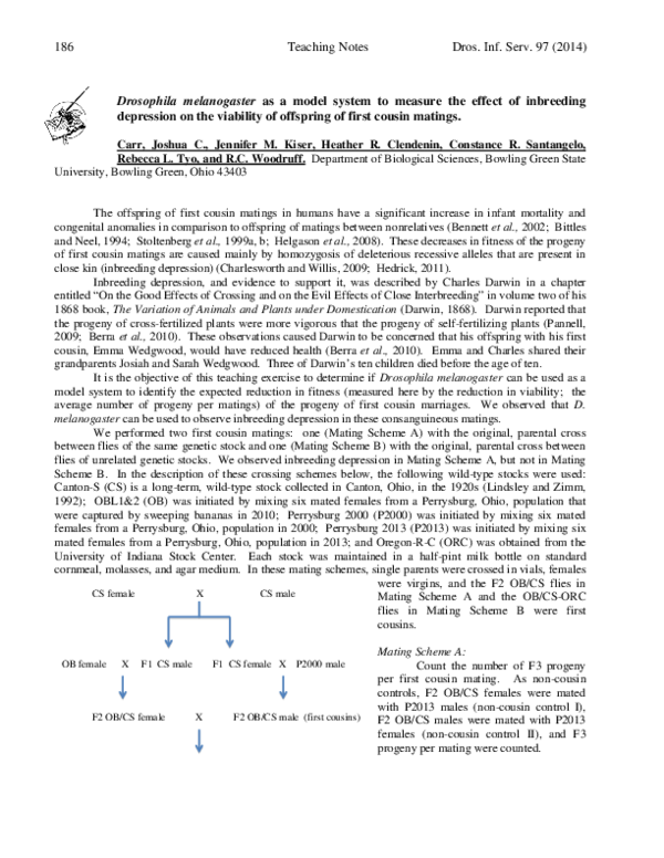 (PDF) Drosophila melanogaster as a model system to measure the effect ...