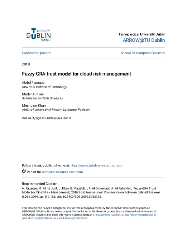 (PDF) Fuzzy-GRA Trust Model for Cloud Risk Management